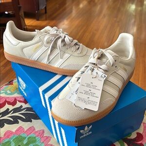 Adidas Samba Sneakers in Cream and White